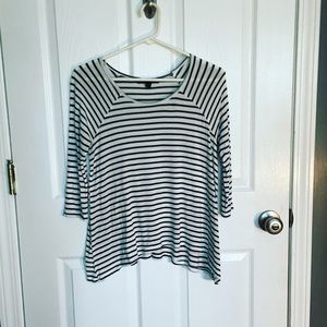Womens stripped 3/4 sleeve shirt